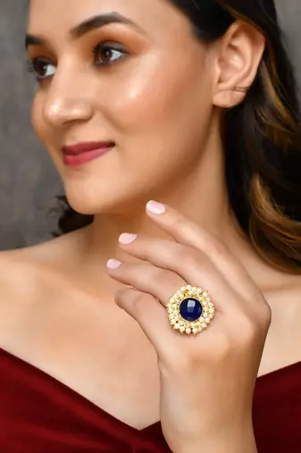 Pearl adjustable statement ring
