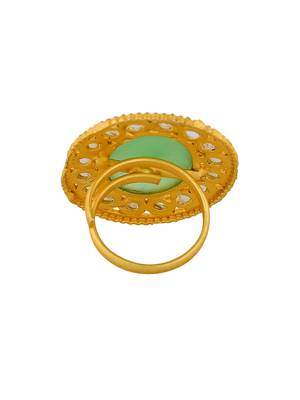 Adjustable golden kundan ring 4