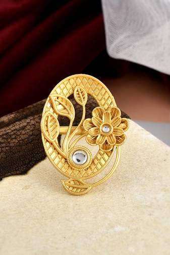 Gold plated bird adjustable ring
