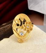 Gold plated bird adjustable ring