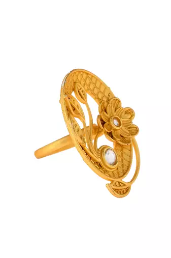 Gold plated bird adjustable ring