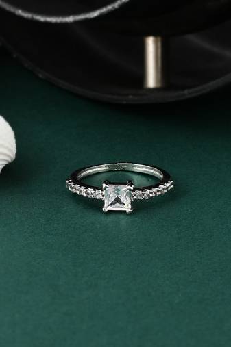 Silver plated ad western ring