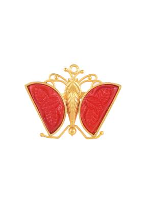 Red stone butterfly finger ring 3
