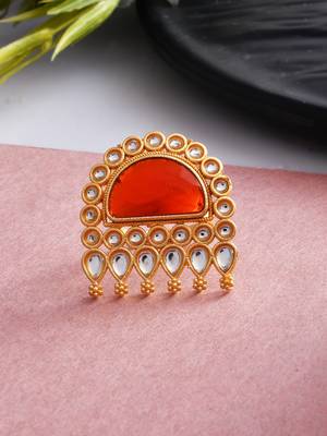 Ethnic kundan stone finger ring 1