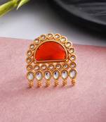 Ethnic kundan stone finger ring