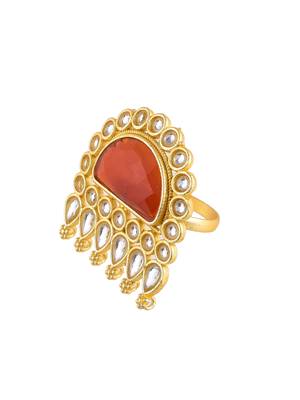 Ethnic kundan stone finger ring 3