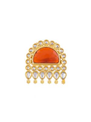 Ethnic kundan stone finger ring 4