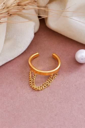 Gold plated western chain finger ring