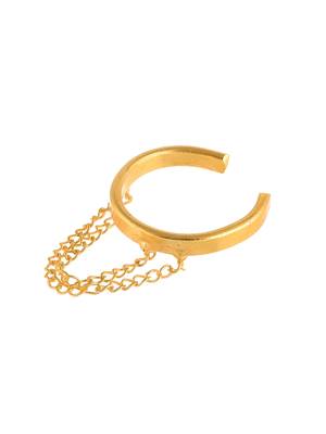 Gold plated western chain finger ring 3