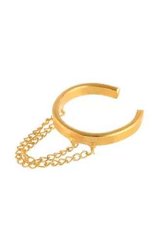 Gold plated western chain finger ring
