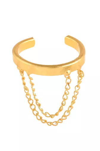 Gold plated western chain finger ring