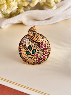 South indian gold plated adjustable finger ring 1