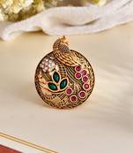 South indian gold plated adjustable finger ring