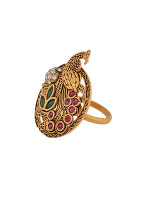 South indian gold plated adjustable finger ring 3