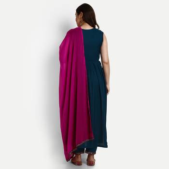 Navy Blue Pure Rayon Designer Nyra Suits Sets 2