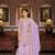 Lavender color faux georgette embroidered semi stitched sharara suit