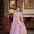 Lavender color faux georgette embroidered semi stitched sharara suit