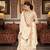 Cream color faux georgette embroidered semi stitched sharara suit