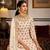 Cream color faux georgette embroidered semi stitched sharara suit