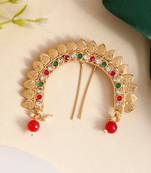 Gold plated multi ethnic wedding hair bun pin