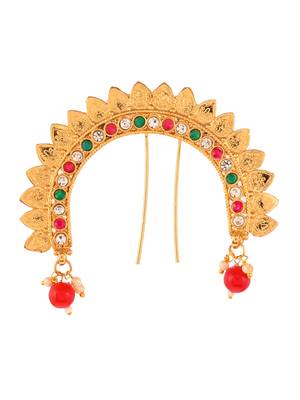 Gold plated multi ethnic wedding hair bun pin 3