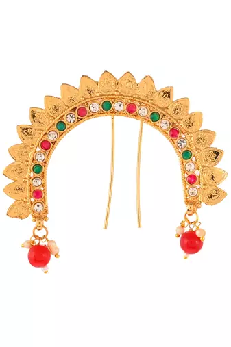 Gold plated multi ethnic wedding hair bun pin