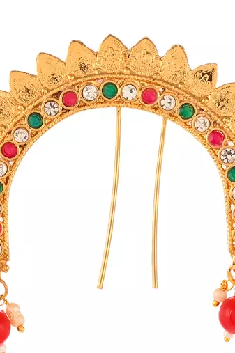 Gold plated multi ethnic wedding hair bun pin