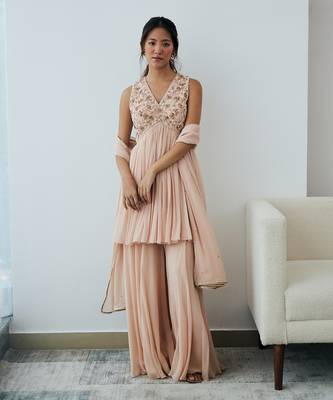 Sand blush sharara set 1