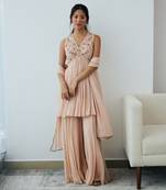 Sand blush sharara set