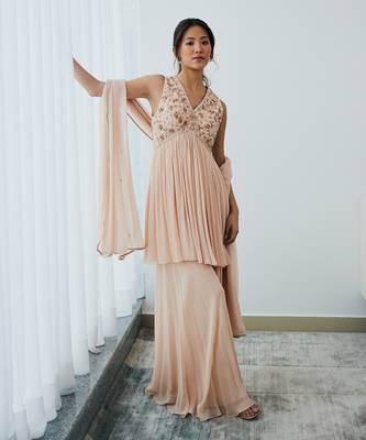 Sand blush sharara set 2