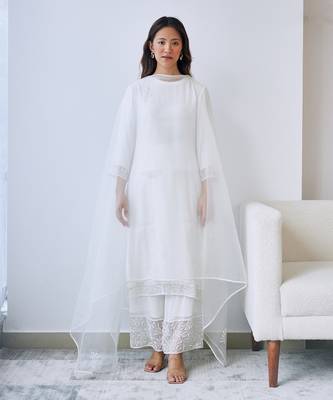 Cloud white kurta set 1