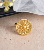 Gold plated handcrafted temple finger ring