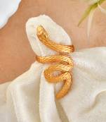 Textured gold plated handcrafted finger ring