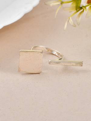 Silver plated brass adjustable finger ring 1