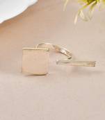 Silver plated brass adjustable finger ring