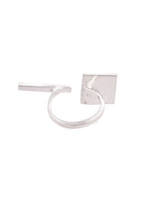 Silver plated brass adjustable finger ring 3