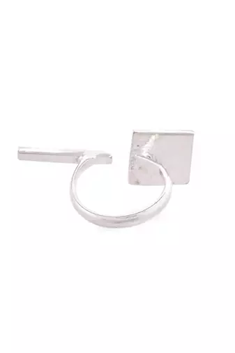 Silver plated brass adjustable finger ring