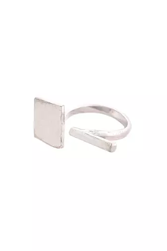 Silver plated brass adjustable finger ring
