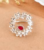 Silver plated floral designer finger ring