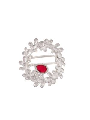 Silver plated floral designer finger ring 3
