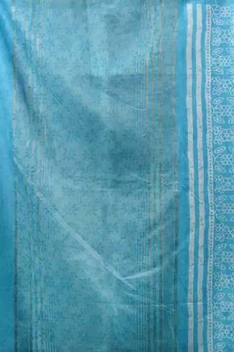 Sky Blue Blended Silk Handwoven Saree With Zari Border