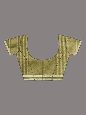 Mint Green Blended Silk Handwoven Saree With Zari Border 6