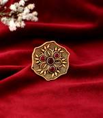 Gold plated south indian adjustable finger ring