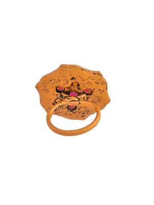 Gold plated south indian adjustable finger ring 4