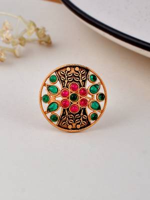 South indian artificial stone adjustable finger ring 1