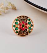 South indian artificial stone adjustable finger ring