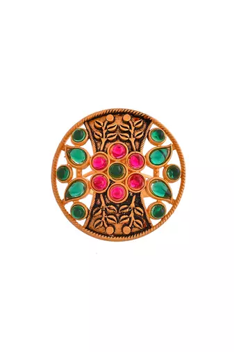 South indian artificial stone adjustable finger ring