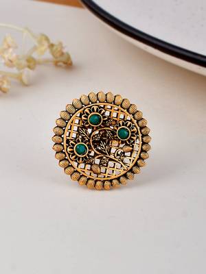 Gold plated handcrafted finger ring 1