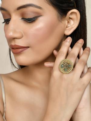 Gold plated handcrafted finger ring 2