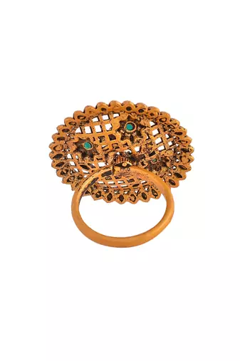 Gold plated handcrafted finger ring